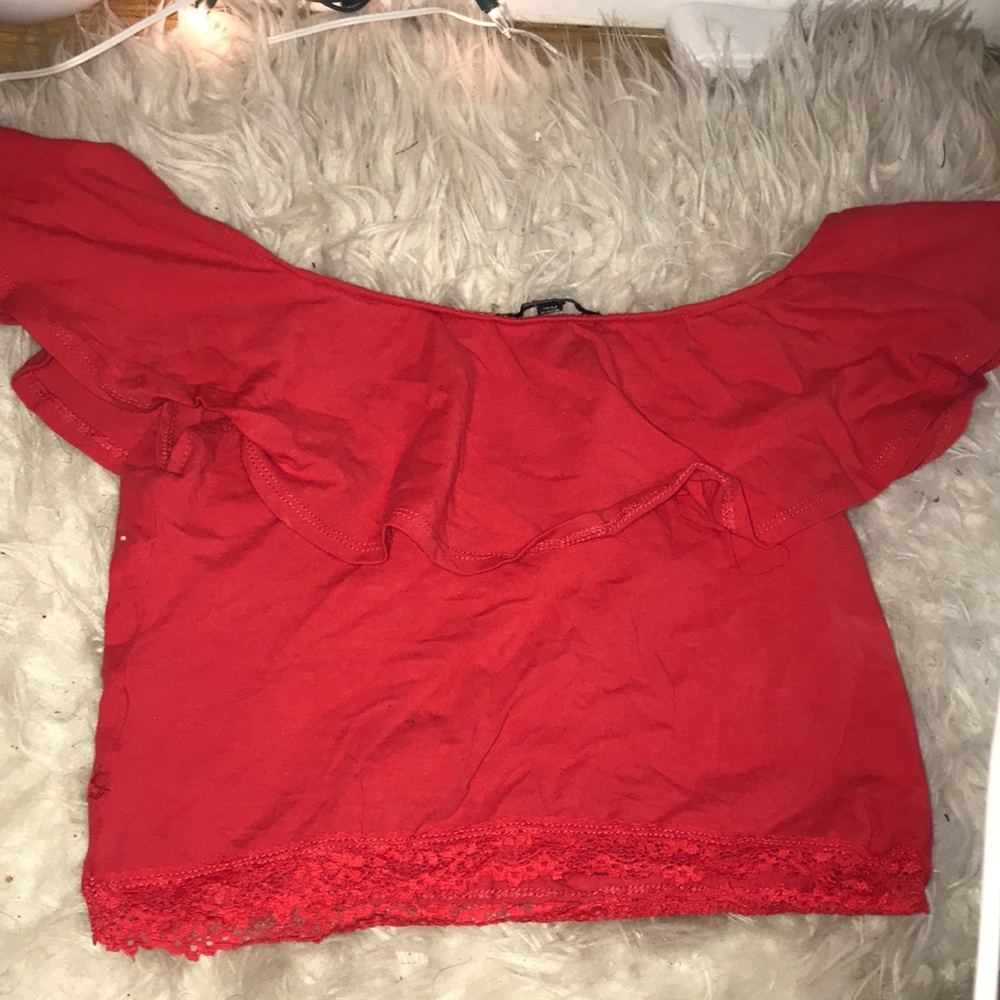 Red crop top